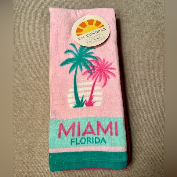 MIAMI Florida Palm Tree Kitchen Towels - Picture 4 of 4